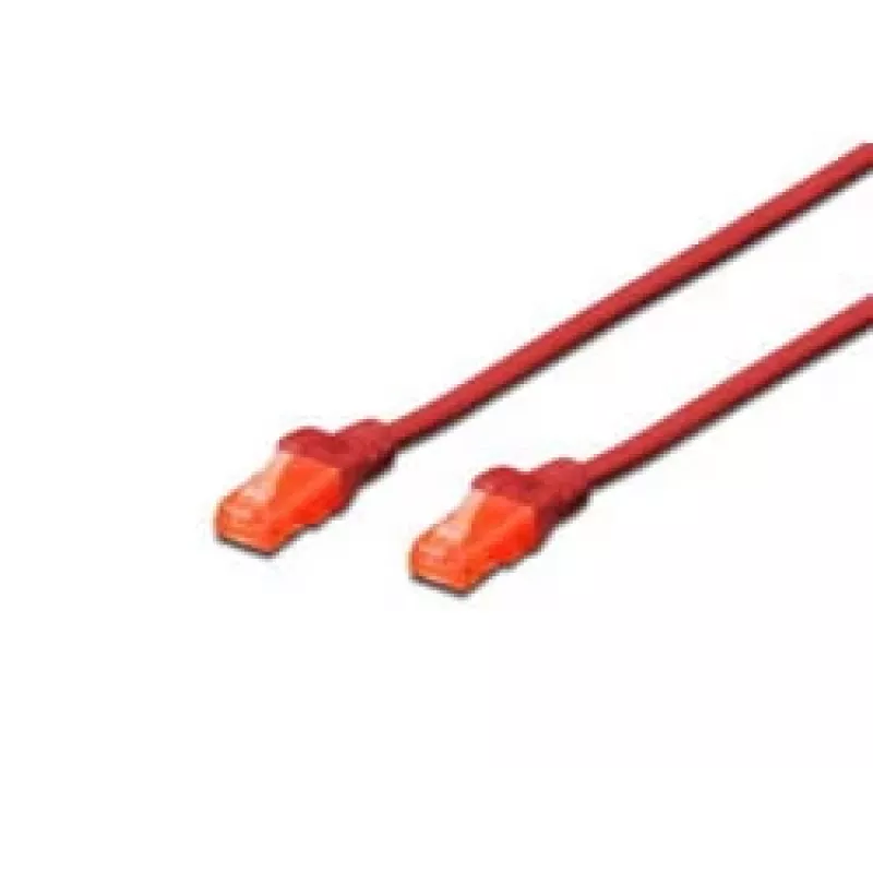 Tinklo kabelis Digitus CAT 6 U/UTP komutacinis kabelis RJ-45 Cat6 5m raudonas