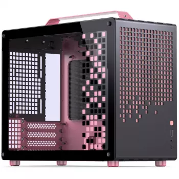 Jonsplus MATX Handle Case Z20 Juoda-Pink – Mini/Micro/Flex-ATX korpusas su nešiojimo rankena