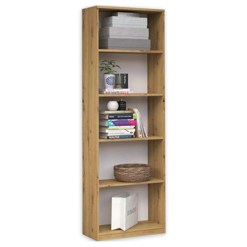 Topeshop R40 ARTISAN biuro knygų spinta, ąžuolas, 5 lentynos, 400×300×1820 mm, medžio drožlių plokštės rėmas