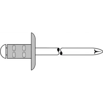 Aklina kniedė GESIPA Polygrip 4,8x15 Al/St didelė galvutė, sugriebimo diapazonas 4,5–11,0 mm, pakuotėje 250