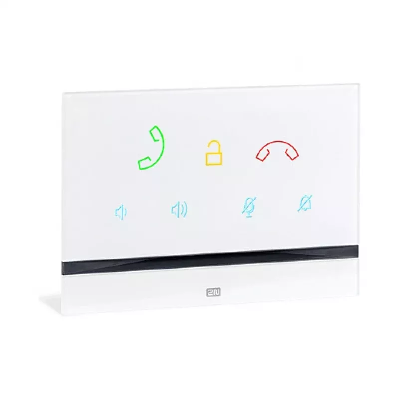 Domofono vidinis skydelis 2N Indoor Talk baltas — laidinis, grūdintas stiklas, montuojamas ant sienos, 185×128×48,2 mm