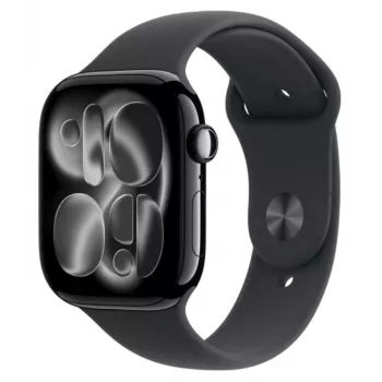 Watch Series 11 GPS 42mm Jet Black Aluminium Case su Black Sport dirželiu - S/M