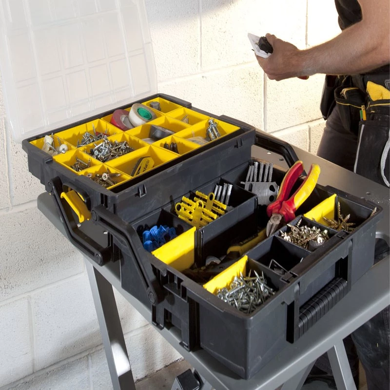 Smulkių detalių dėžė Stanley Sortmaster Multilevel Organizer Juoda Skaidri 400x420x315 mm