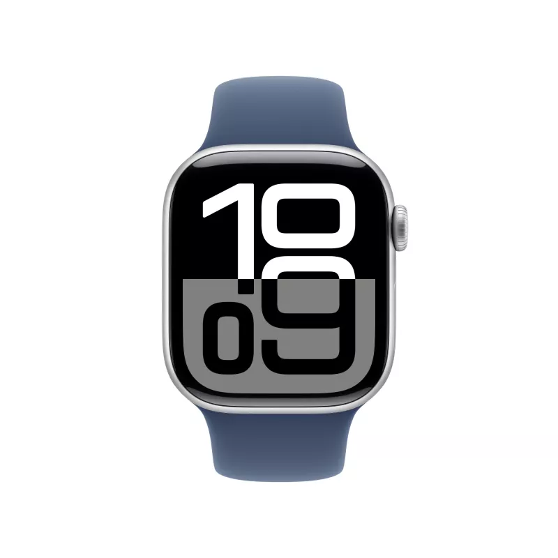 Apple Watch S10 Aluminium Cellular 42mm Sidabrinis (Sport bracelet denim) S/M