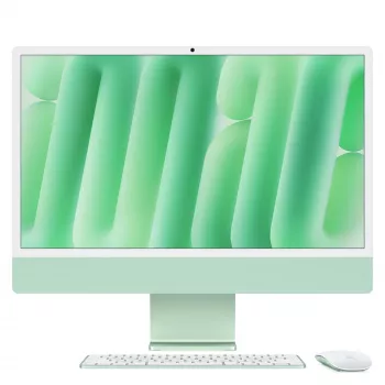 iMac 24 Retina 4.5k Ekranas M4, Žalia, M4 (8-CPU/8-GPU), 16GB, 256GB, Vokiška, nėra Gigabit Ethernet, Magic pelė, MWUE3D/A