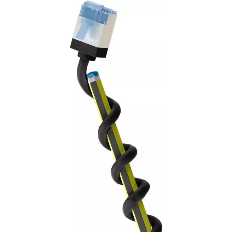 Goobay Ultra-Flexible CAT 6A komutacinis kabelis plonas U/FTP juodas - itin trumpas kištukas (74316)