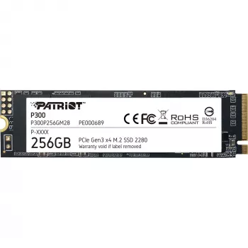 M.2 NVMe SSD PATRIOT P300 256GB — M.2 2280, skaitymas 1700 MB/s, rašymas 1100 MB/s