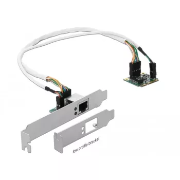 DeLOCK Mini PCIe I/O PCIe pusės dydžio 1 x Gigabit LAN žemo profilio – tinklo adapteris – PCIe pusės mini kortelė – Gigabit Ethernet x 1 (95265)