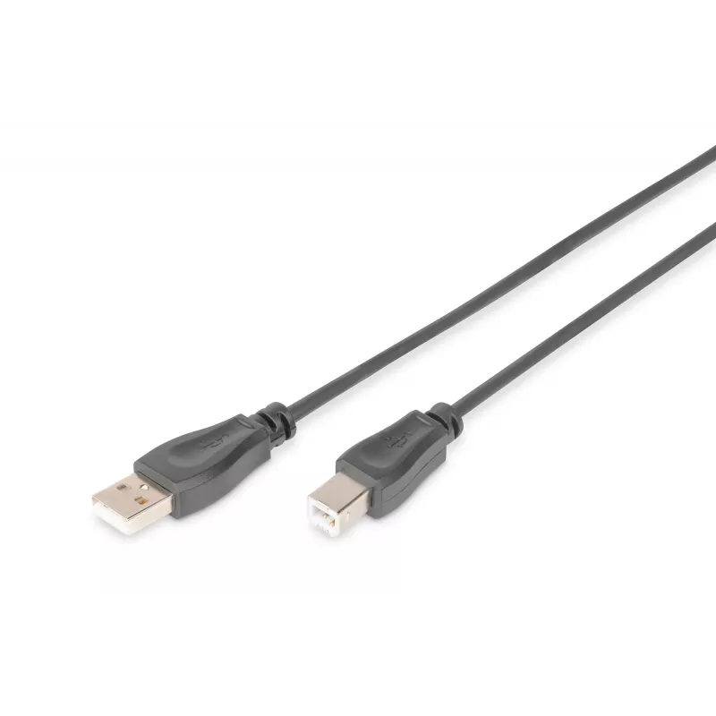 „Digitus ASSMANN“ – USB laidas – USB A tipo, 4 kontaktų (kištukas) – USB B tipo, 4 kontaktų (kištukas) – 1 m (USB / Hi-Speed USB) – juodas (AK-300105-010-S)