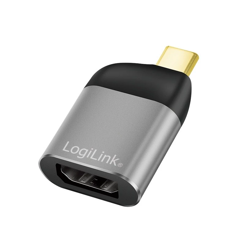 LogiLink CUA0204 USB-C į DisplayPort laido jungties adapteris juodas pilkas