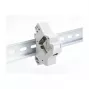 Snap-in Keystone Holder for DIN rail DELOCK 67043 — plastic, grounded, 60×88.2×21.5 mm, Pilka