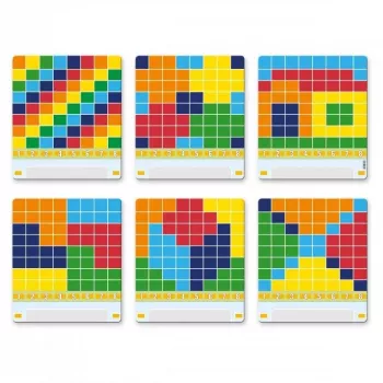Edukacinis mozaikos žaislas QUERCETTI Mosaici Pallino Coding Travel Version 1006 — nešiojamas kaištelių programavimo rinkinys