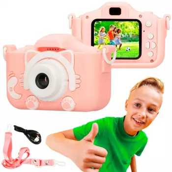 Vaikiškas skaitmeninis fotoaparatas Extralink H27 SINGLE PINK Rožinis Baltas 3 metai