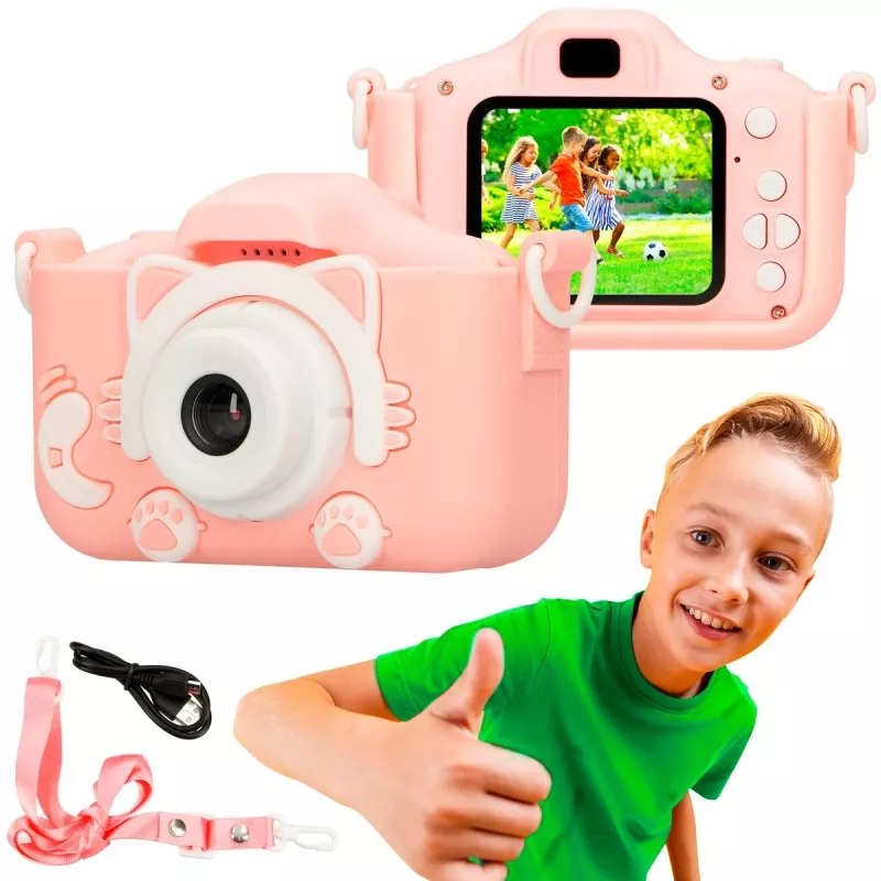 Vaikiškas skaitmeninis fotoaparatas Extralink H27 SINGLE PINK Rožinis Baltas 3 metai
