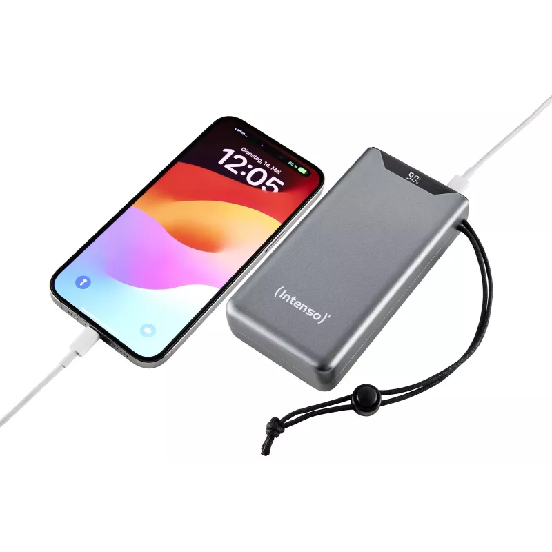 Išorinė baterija INTENSO 7332054 — 20000 mAh, PD 3.0 & QC 3.0, 20 W, USB-A + USB-C, pilka