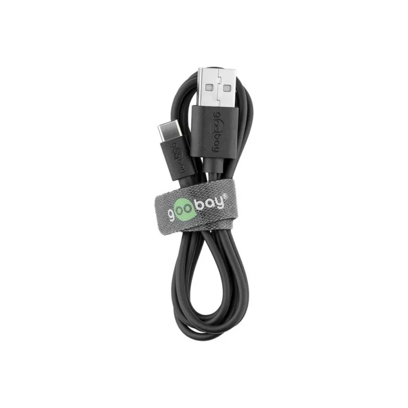 Goobay | USB-C įkrovimo ir sinchronizavimo laidas (USB-A > USB-C) | 38675 | Juodas | RJ-45 | RJ-45 90°