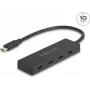 USB Type-C šakotuvas DELOCK 64322 — 4× USB‑A prievadai, 10 Gbps, juodas
