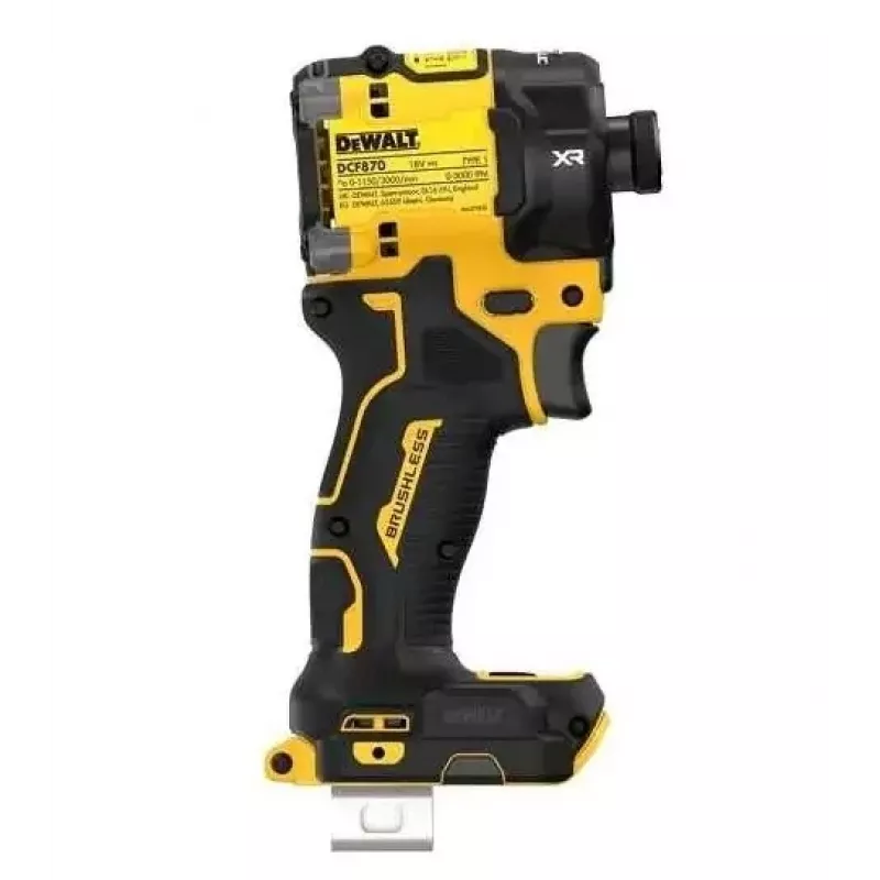 Belaidis atsuktuvas DeWalt DCF870N-XJ, 18 V Li-Ion, 56 N·m sukimo momentas, 1/4 colio griebtuvas, pistoletine rankena