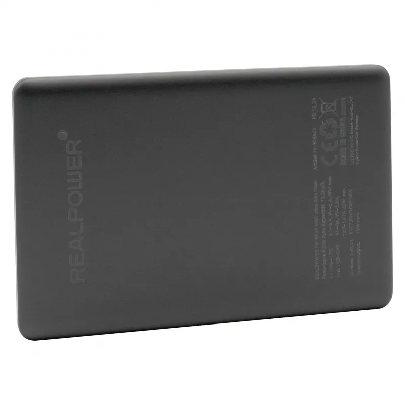 RealPower PB-5000 MAG 5000 mAh belaidis įkrovimas Titanžinė