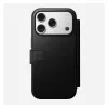 Mobiliojo telefono odinis aplankas Nomad Modern Leather Folio Cover, skirtas iPhone 17 Pro, 16 cm (6,3 colio), juodas, 4 kortelių kišenės