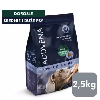 ADDVENA Power of Nature Adult Medium/Large Lamb - sausas šunų ėdalas - 2,5 kg