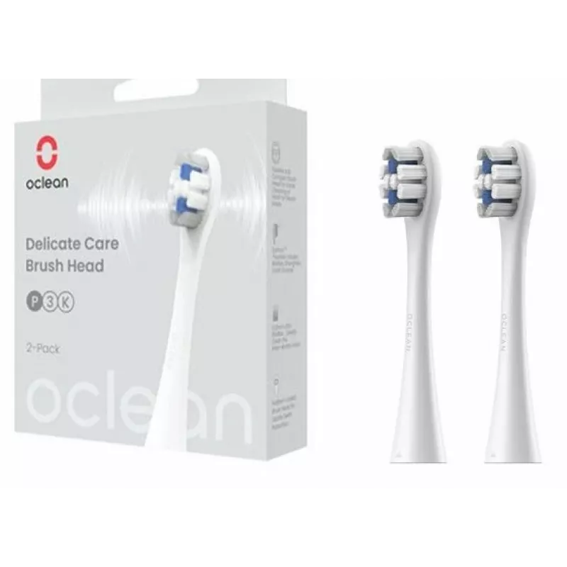 Oclean P3K4-XPD SET elektrinis dantų šepetėlis 2 itin minkšti papildomi šepetėlių galvutės baltas