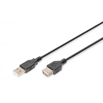Digitus ASSMANN - USB ilginimo kabelis - USB (W) prie USB (W) - 1,8 m (USB/USB 2.0) - Formuotas - Juodas (AK-300200-018-S)