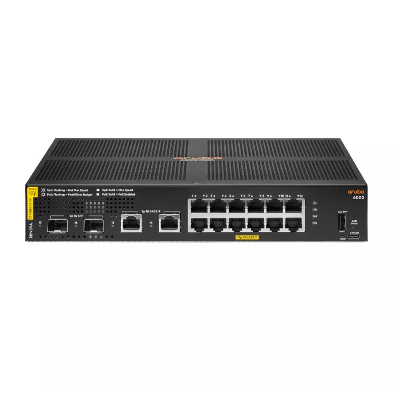 HPE Aruba Networking Aruba 6000 12G Class4 PoE 2G/2SFP 139W valdomas 3 lygio komutatorius