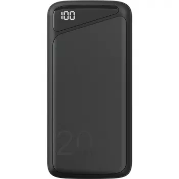 Greito įkrovimo išorinė baterija 20.000 mAh (juoda, PD, Quick Charge 3.0, Super Charge)