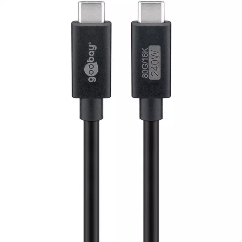 USB-C laidas WENTRONIC USB4 Gen4 1,2 m — palaiko 16k@60Hz ir 4K@120Hz