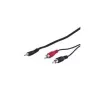 Wentronic Goobay 3,5 mm lizdo/RCA adapterio laidas HQ, juodas, 1,5 m - 3,5 mm lizdo kištukas (3 kontaktų, stereo) > 2x RCA kištukas (garso kairysis/dešinysis) (51649)