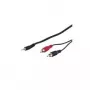 Wentronic Goobay 3,5 mm lizdo/RCA adapterio laidas HQ, juodas, 1,5 m - 3,5 mm lizdo kištukas (3 kontaktų, stereo) > 2x RCA kištukas (garso kairysis/dešinysis) (51649)