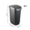 Atliekų dėžė Rotho Twist 50 L stačiakampė polipropileno, 50 L, 602×298×401 mm, juoda