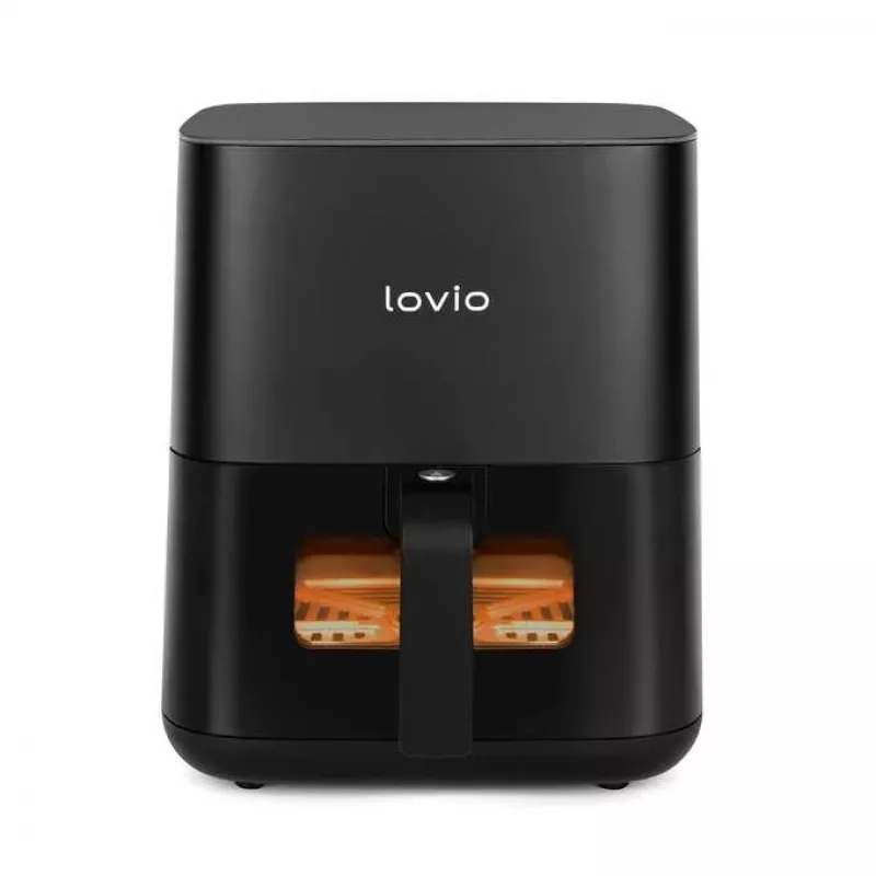 Oro gruzdintuvė Lovio LVAF001BK 5 L juoda — stalinė karšto oro gruzdintuvė, 5 litrų talpa