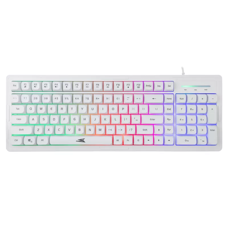 Klaviatūros ir pelės rinkinys Baracuda BGC-012 Orca White — baltas klaviatūros ir pelės rinkinys