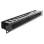 Patch panel DELOCK 67628 1U, juodas nailonas, 483 mm gylis, 70x44,5 mm