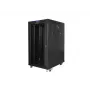 Laisvai pastatoma spinta 19 colių 22U 800x1000 stiklinės durys LCD (plokščia pakuotė) V2 juoda