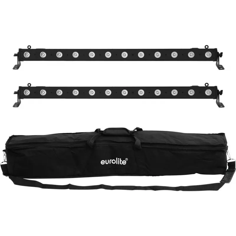 LED juostų rinkinys EUROLITE 2x LED BAR-12 QCL RGBA su minkštuoju krepšiu – 2 vnt., QCL RGBA šviesos diodai