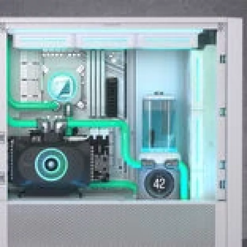 CPU skysčio aušintuvo siurblio rinkinys CORSAIR iCUE Link XD6 RGB Elite LCD su 6 RGB ventiliatoriais