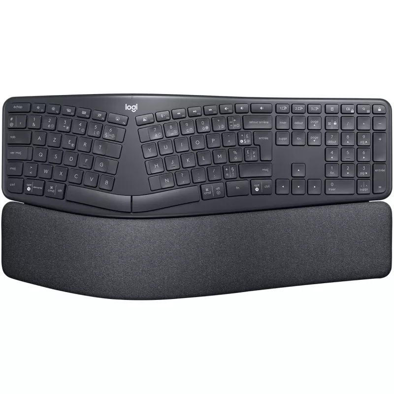 „Logitech ERGO K860 for Business“ viso dydžio belaidė AZERTY klaviatūra