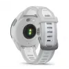 Išmanusis laikrodis GARMIN Forerunner 165 — GPS, AMOLED 1,2 colio, 4 GB, 5 ATM, 11 dienų baterija, pilkas korpusas, baltas dirželis