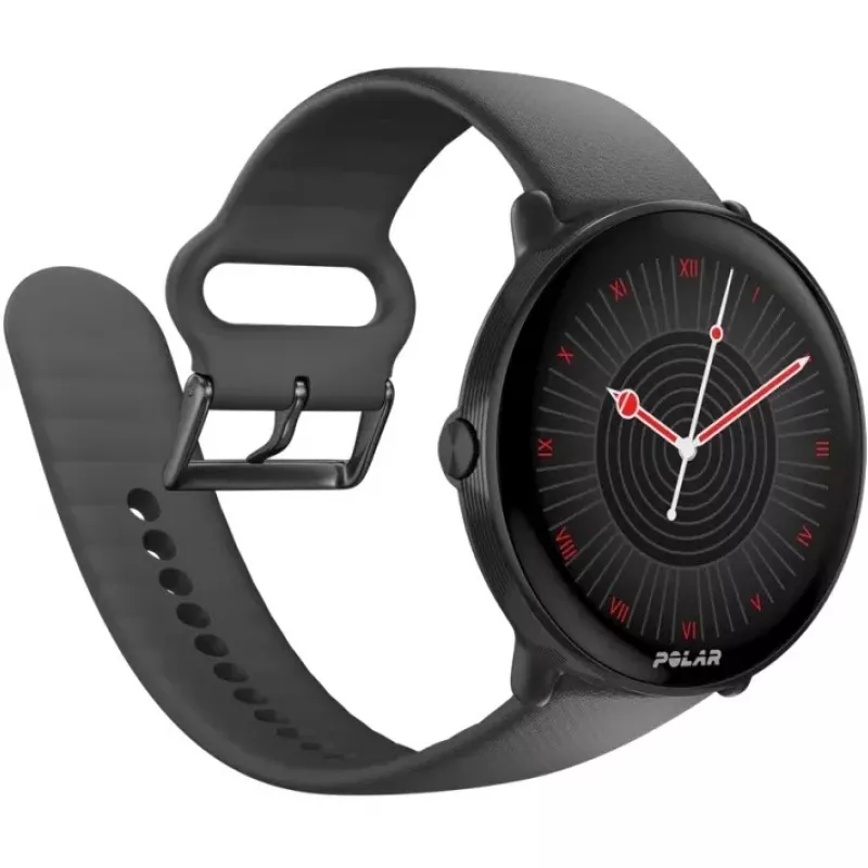 Polar Ignite 3 – Sportinis laikrodis su dirželiu – Silikoninis – Dirželio dydis: S/L – Ekranas 3,3 cm (1,28 col.) – 32 MB – Bluetooth – 35 g – Naktinė juoda (900106234)