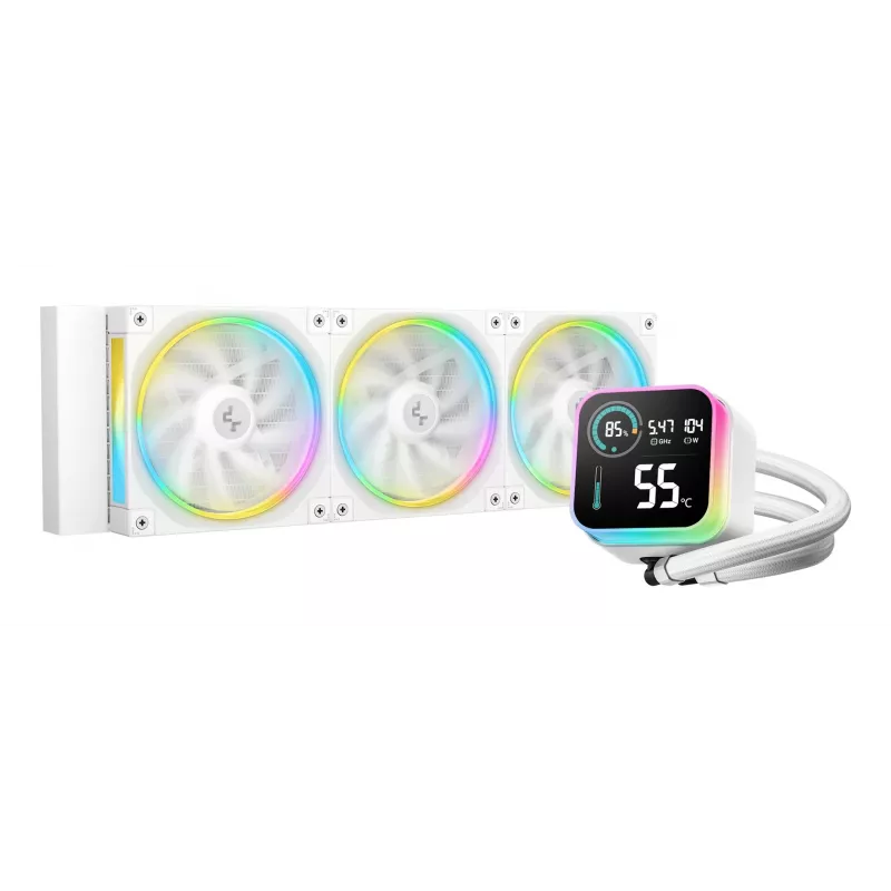 Skystas aušintuvas DeepCool LQ360 White, 360 mm radiatorius, RGB ventiliatoriai