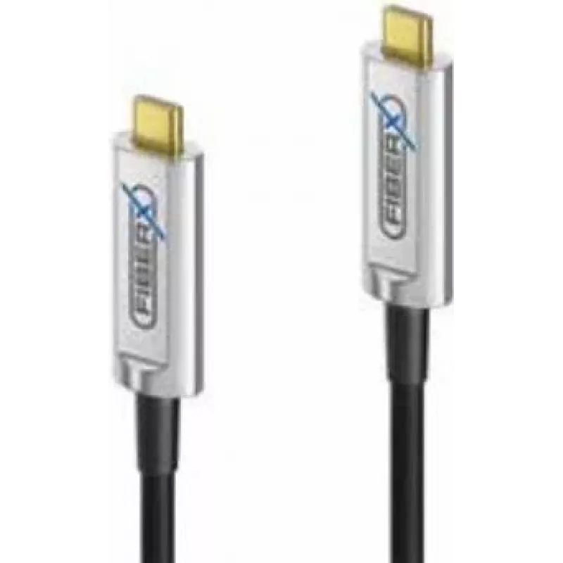 FiberX USB kabelis FX-I600-015 15 m USB 3.2 Gen 1 USB C juoda sidabrinė