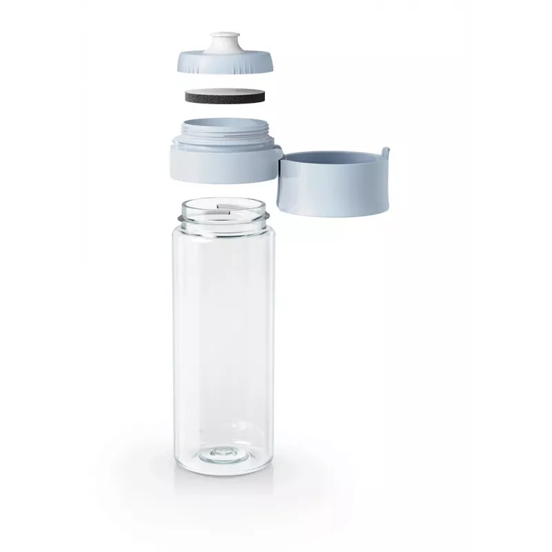 Filtruojantis butelis BRITA Vital Pastel Blue 600 ml su 2 MicroDisc filtrais, be BPA, tinkamas plauti indaplovėje