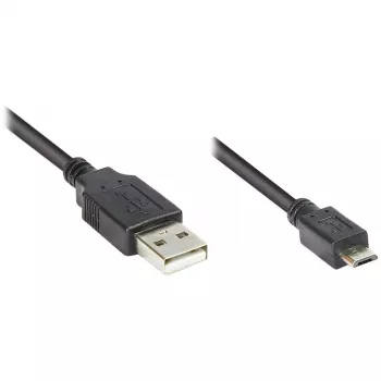 Jungiamasis laidas USB 2.0 kištukas A į kištuką Micro B, juodas, 1,8 m, Good Connections® (2510-MB02)