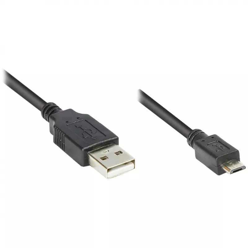 Jungiamasis laidas USB 2.0 kištukas A į kištuką Micro B, juodas, 1,8 m, Good Connections® (2510-MB02)