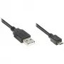 Jungiamasis laidas USB 2.0 kištukas A į kištuką Micro B, juodas, 1,8 m, Good Connections® (2510-MB02)