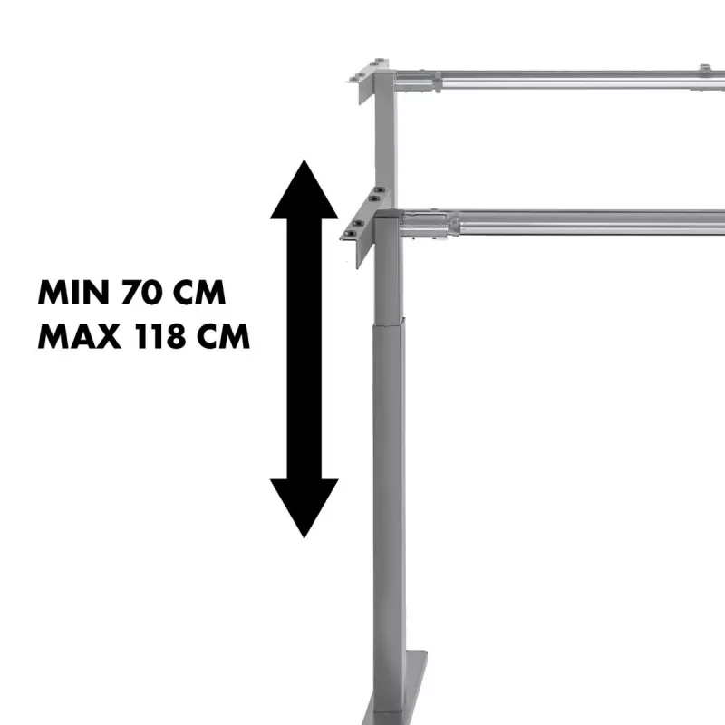 Rankiniu būdu reguliuojamas stalas MACLEAN MC-790NG — maks. apkrova 60 kg, maks. aukštis 120 cm