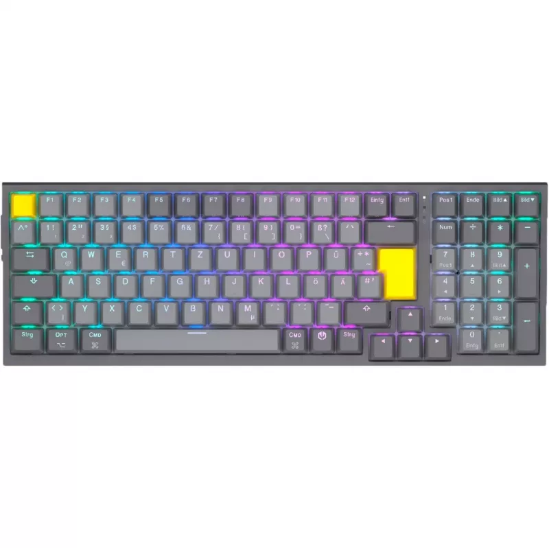 Celeris 1800, žaidimų klaviatūra pilka, DE išdėstymas, ENDORFY Geltona by Gateron